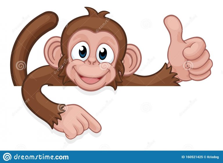 monkey-cartoon-animal-pointing-thumbs-up-sign-monkey-cartoon-character-animal-peeking-over-sign-pointing-doing-160521425