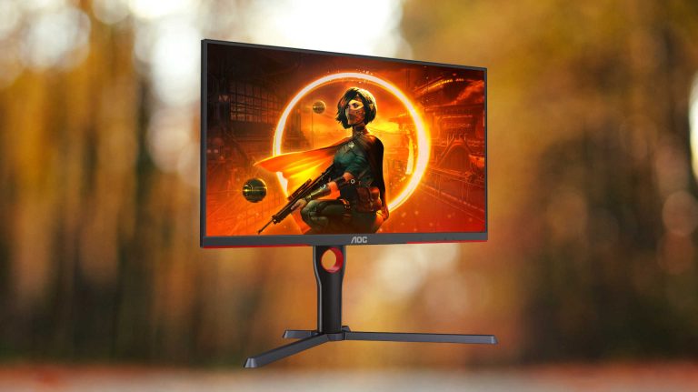 AOC-Q27G3XMN-BK-27in-gaming-monitor-on-a-forest-background
